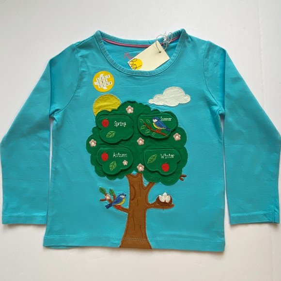 NWT Mini Boden RARE Lift-the-Flaps Four Seasons T-Shirt 3/4Y - Picture 1 of 8